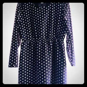 J.crew black poca dot dress